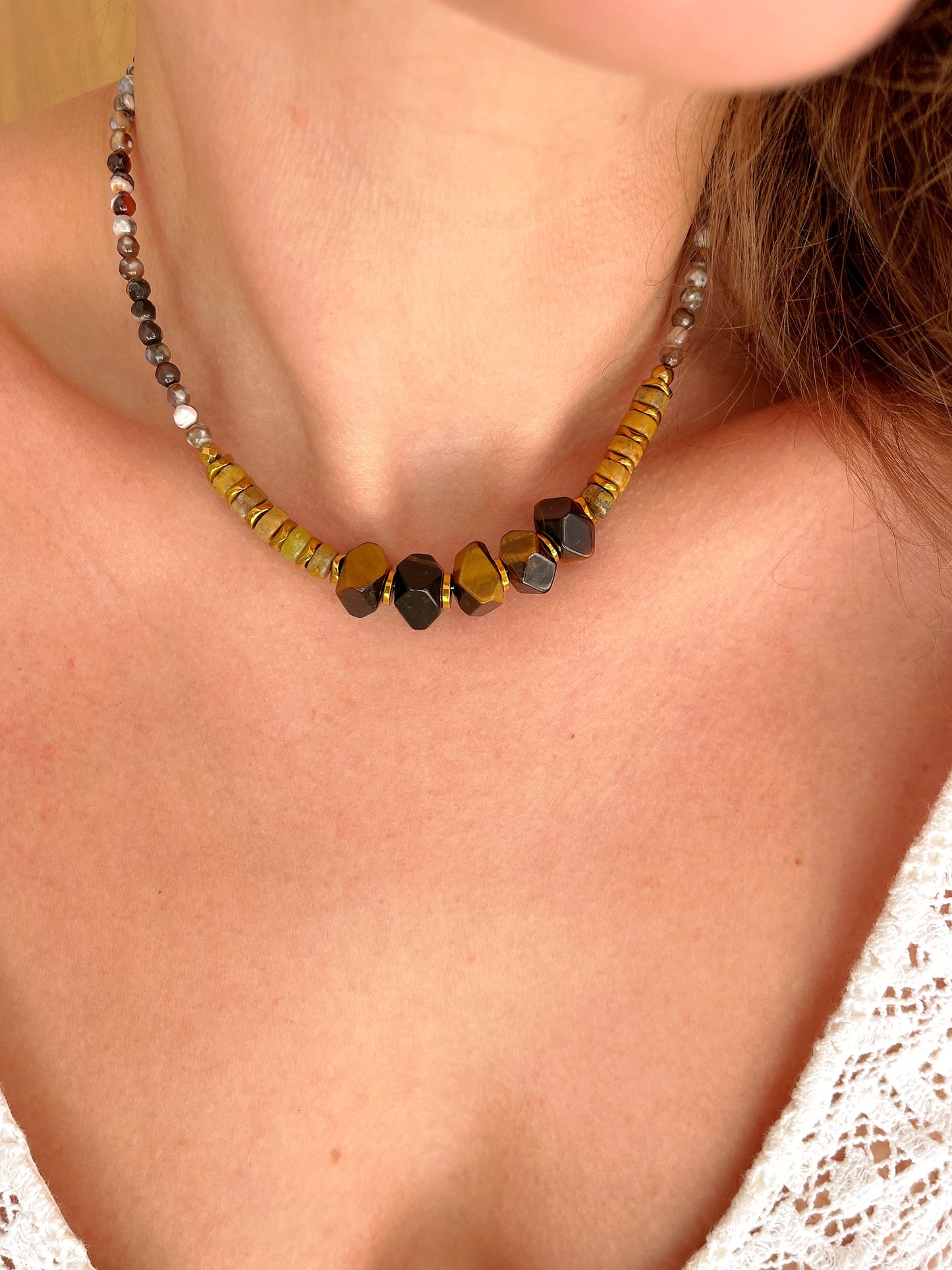 Collier PACÔME - Oeil de tigre