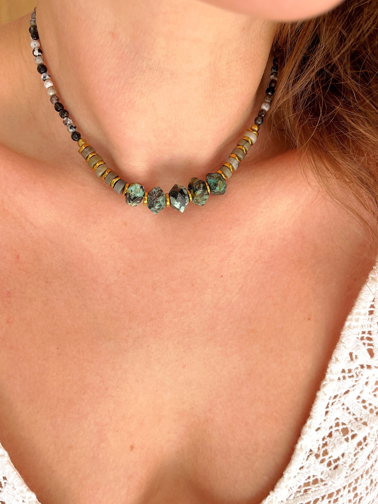 Collier PACÔME - Turquoise africaine