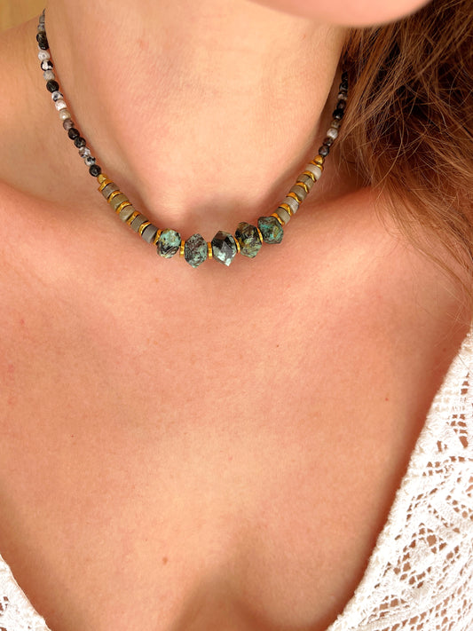 Collier PACÔME - Turquoise africaine