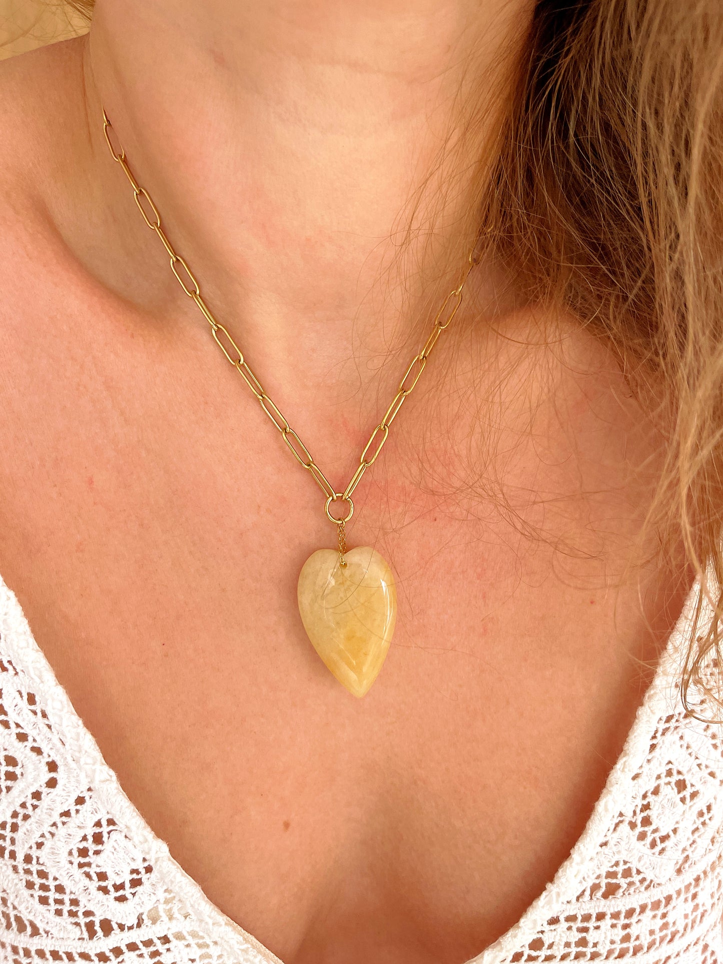 Collier SOREN - Aventurine jaune
