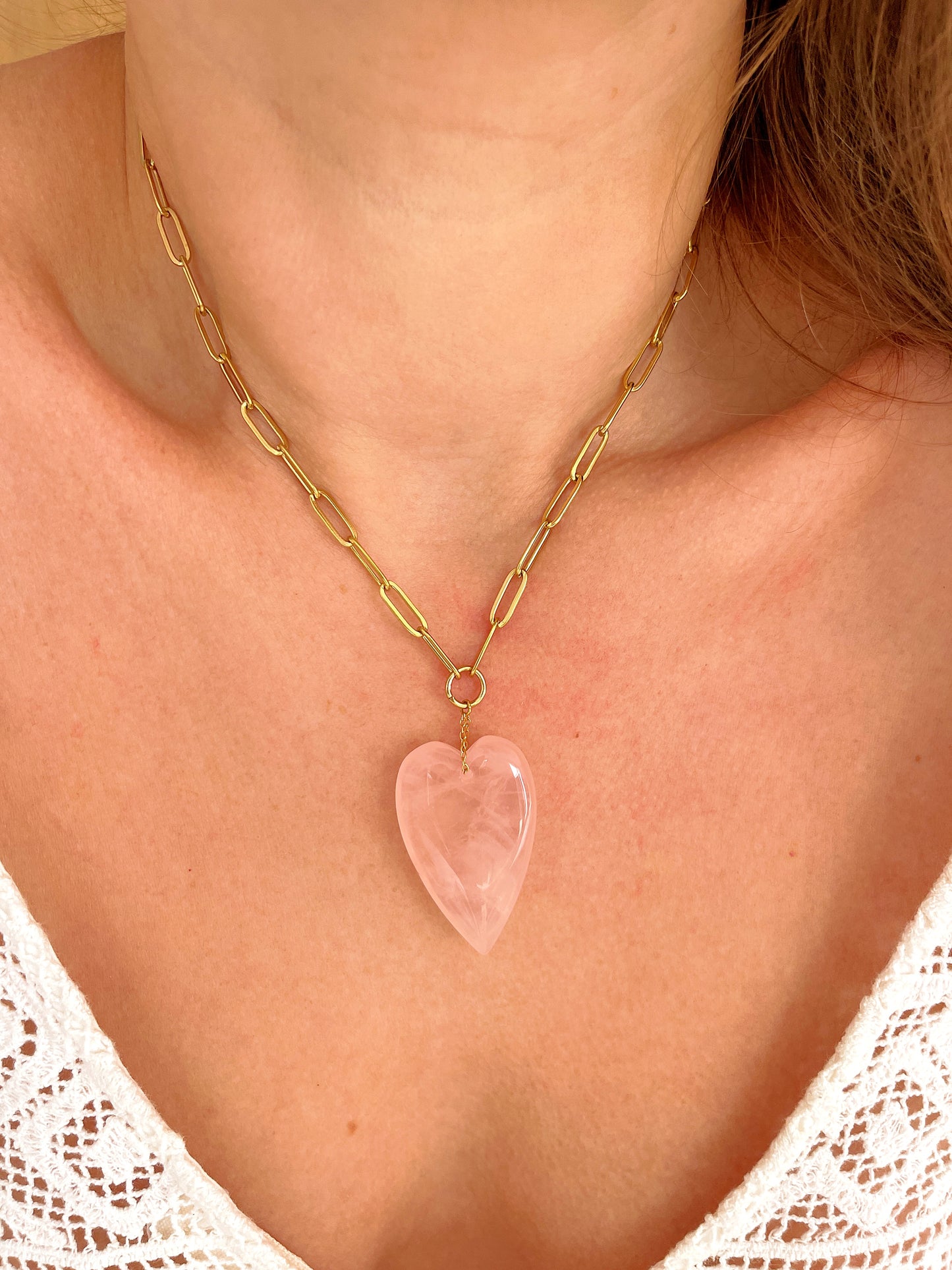 Collier SOREN - Quartz rose