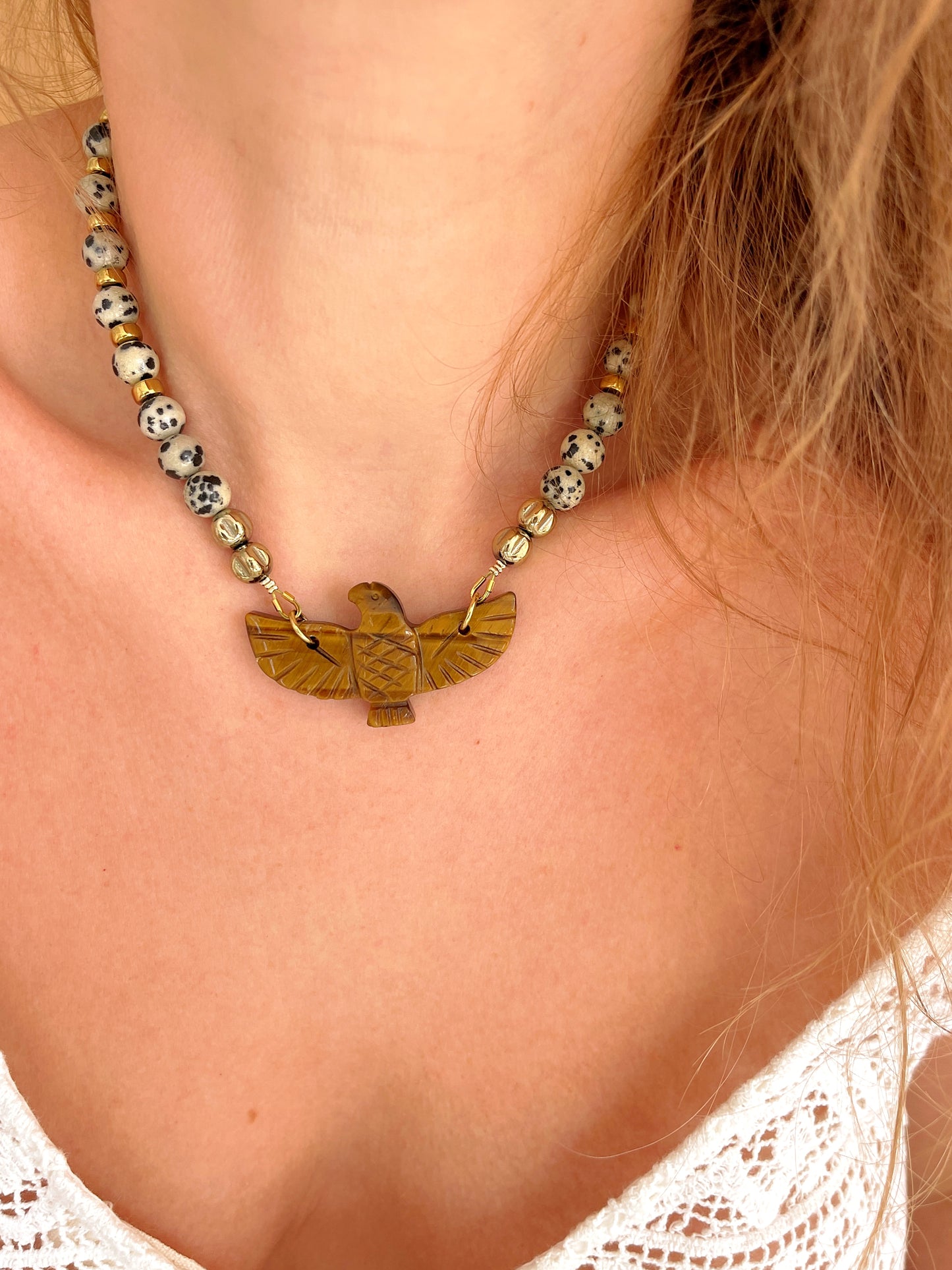Collier UMI - Jaspe dalmatien