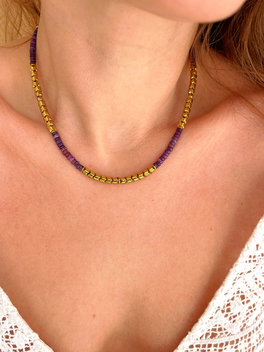 Collier URIEL - Lépidolite