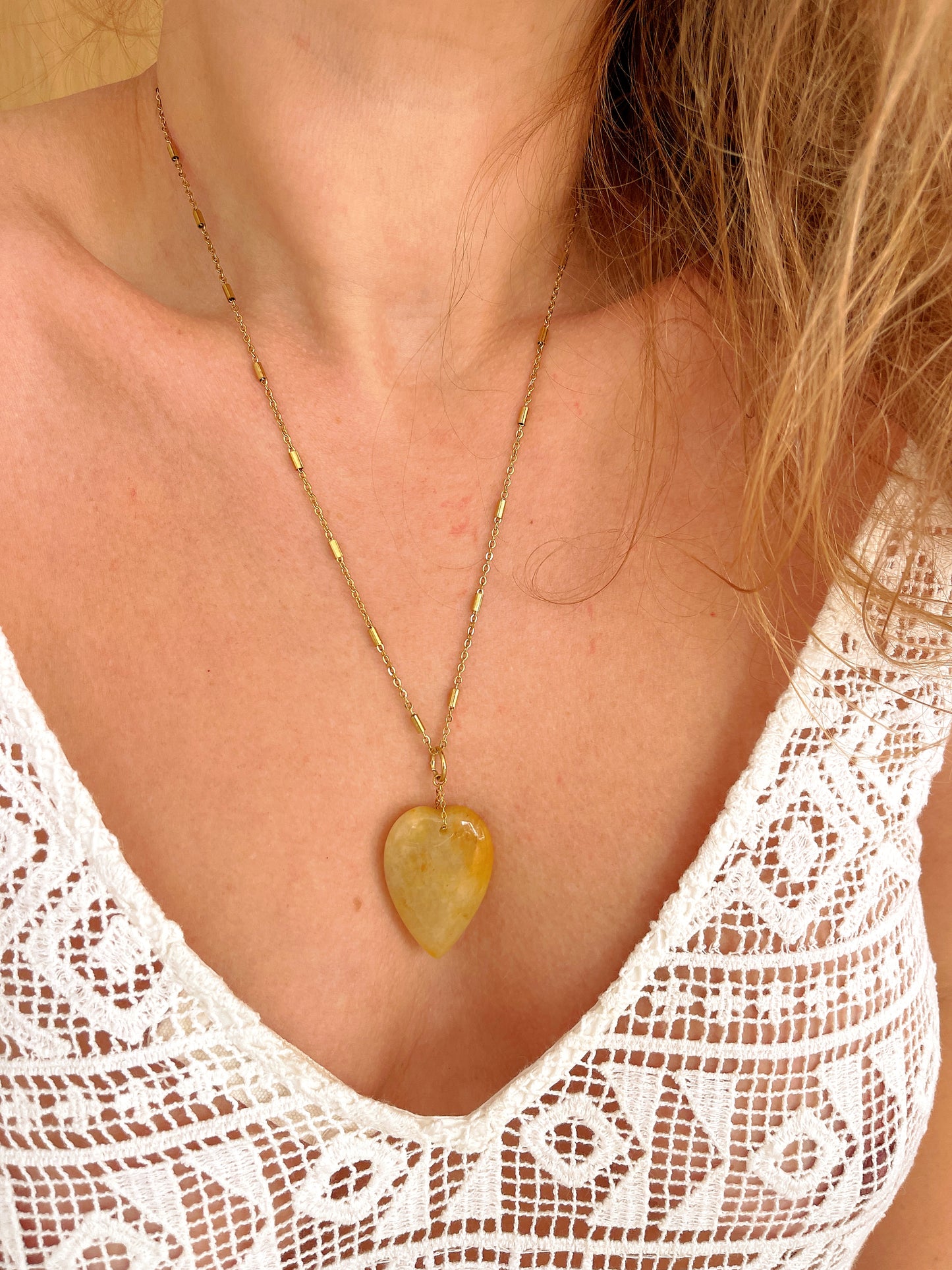 Collier SIXTINE - Aventurine jaune