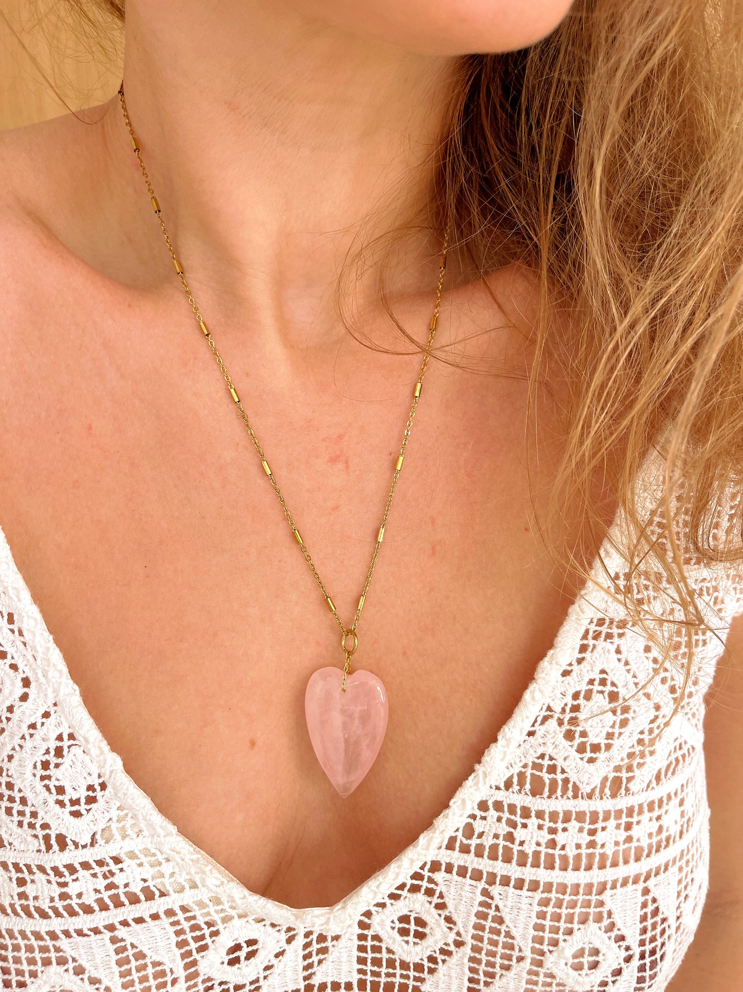 Collier SIXTINE - Quartz rose