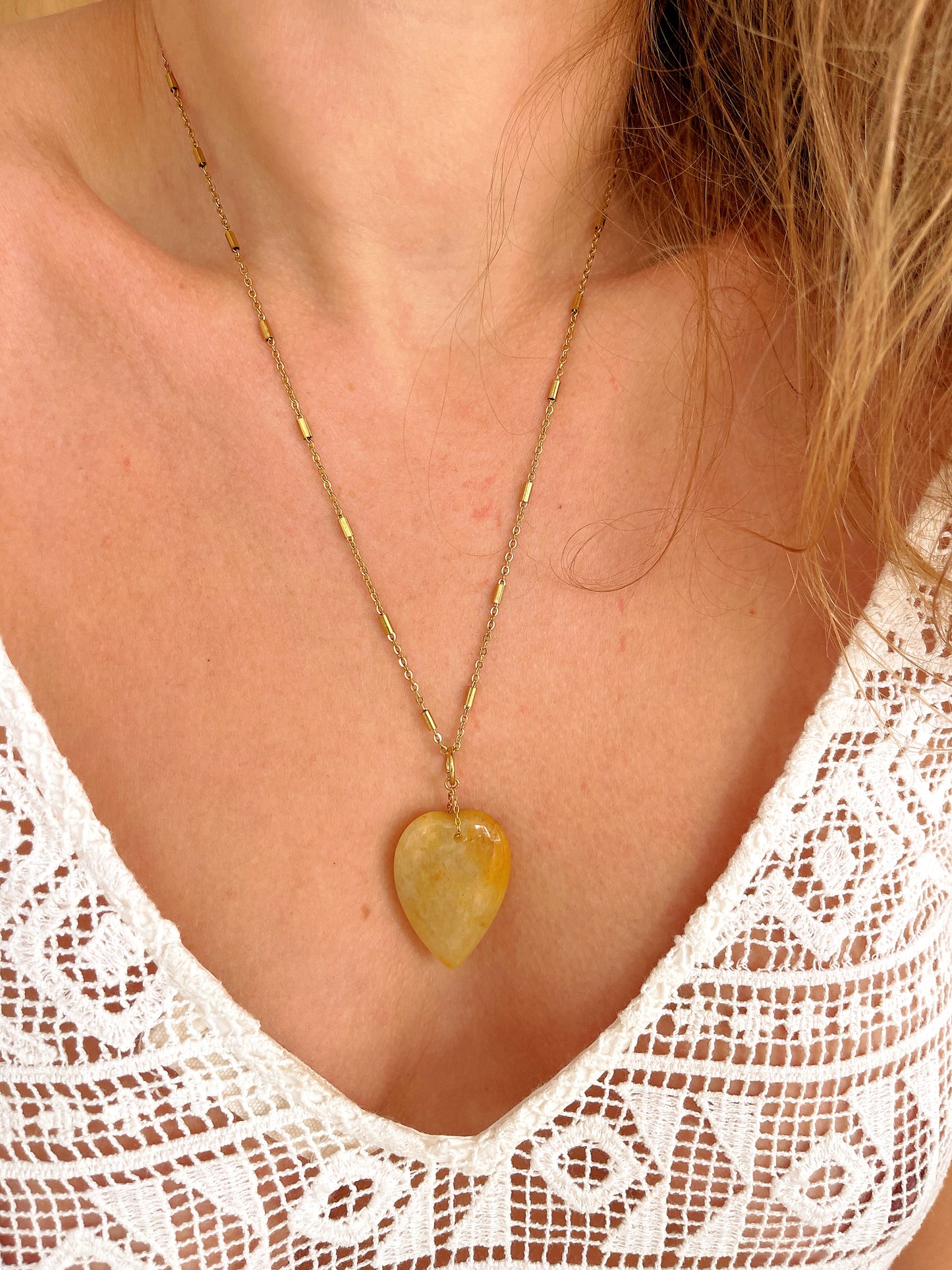 Collier SIXTINE - Aventurine jaune
