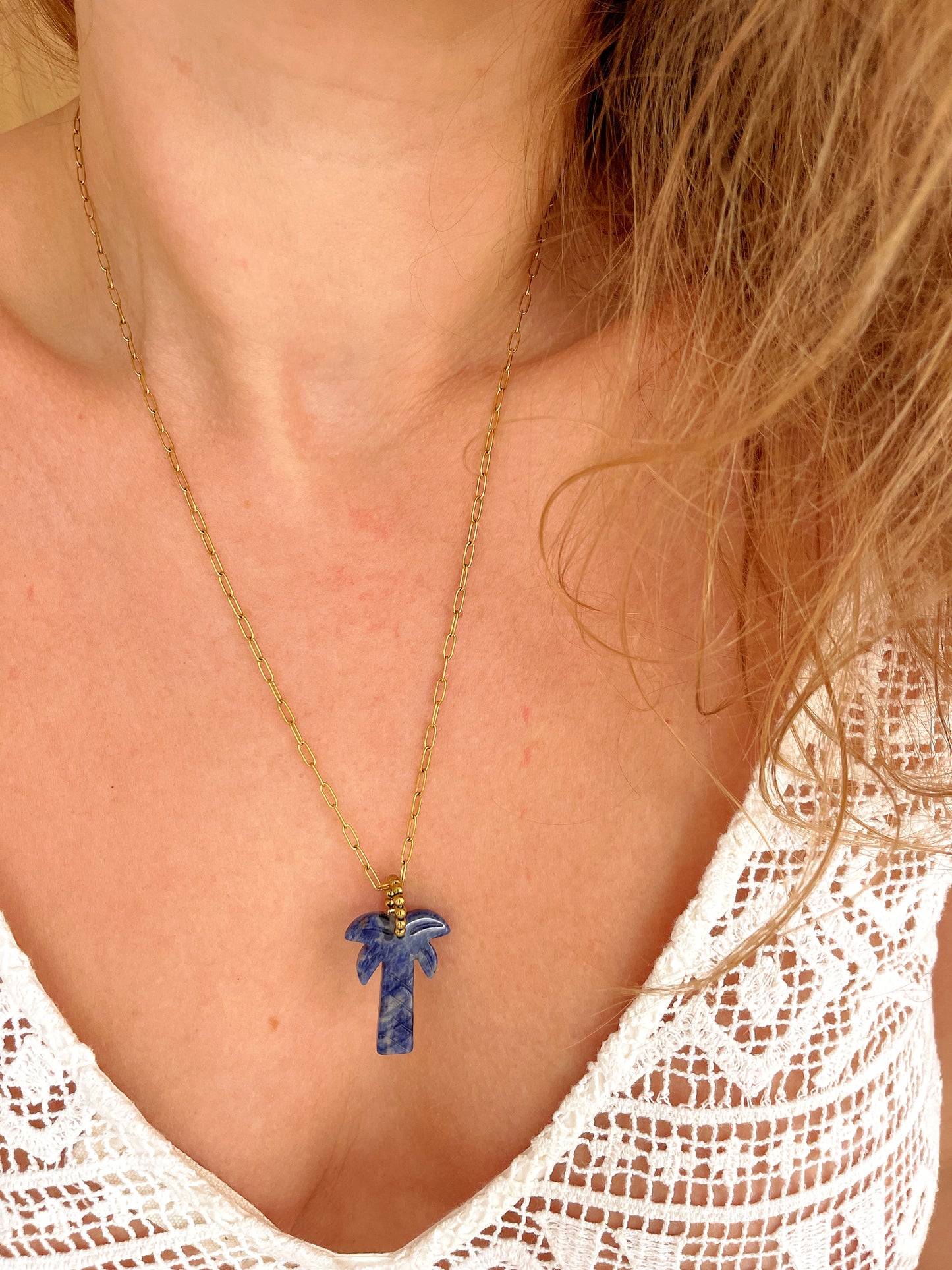 Collier USAMY long - Sodalite