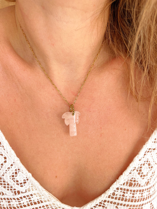 Collier USAMY court - Quartz rose