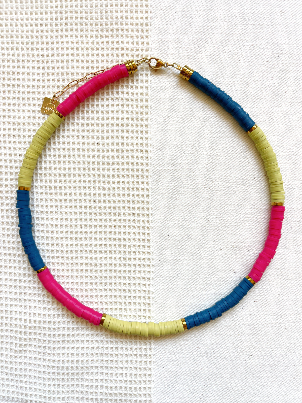 Collier ROMANE - cerise/ pistache