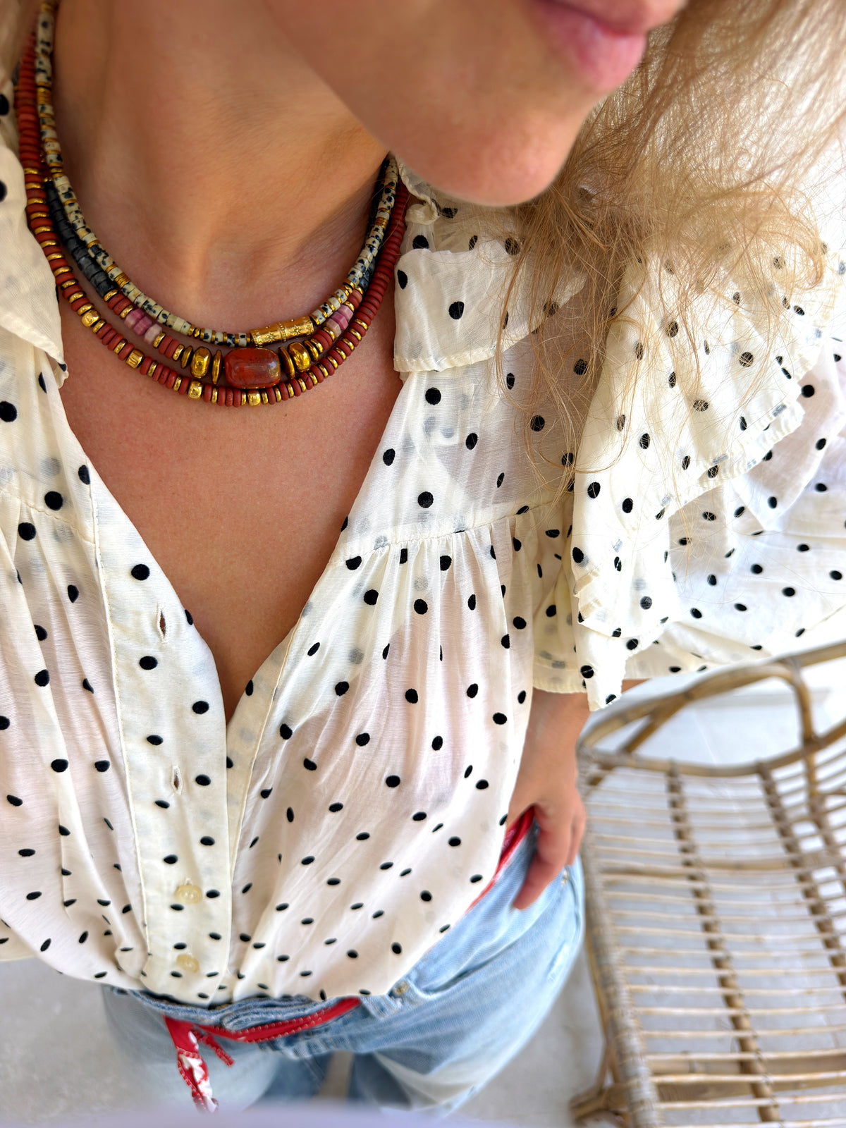 LOOK - SVEN jaspe dalmatien, VARO jaspe rouge, VINNIO jaspe rouge