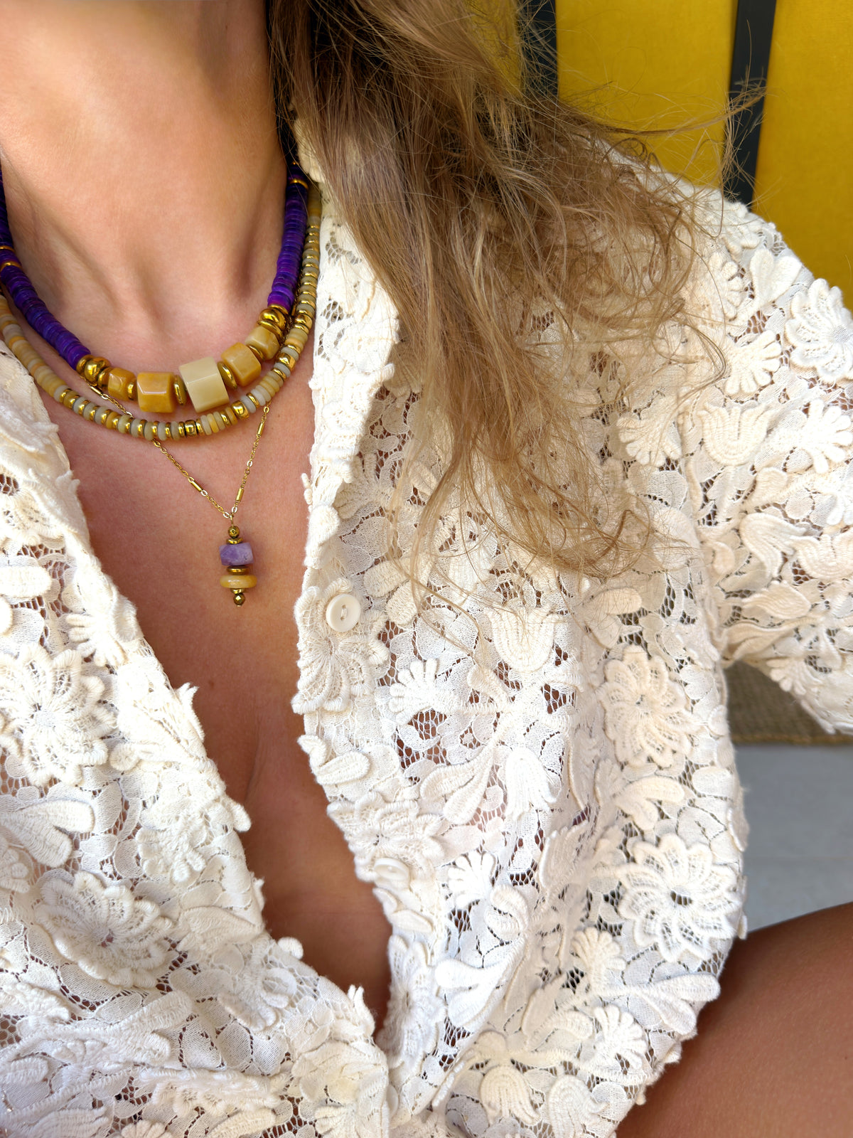 LOOK - VICENS purple, VINNIO jade topaze, LORETTE Valldemossa