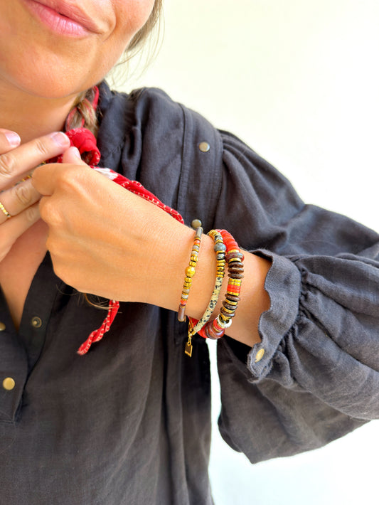 LOOK - VÉNUS red, JAJA jaspe dalmatien, VOLIA agate indienne