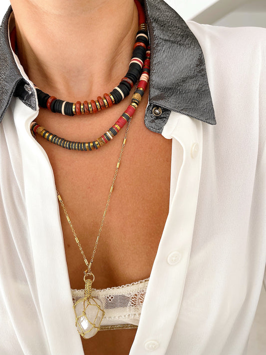 Collier MARCEL - carbone/ red