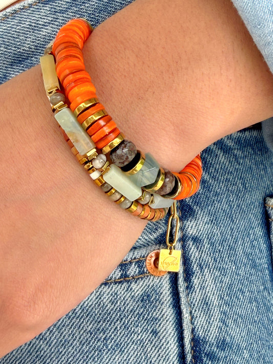 LOOK - TOINON Zeste, TESSA Amazonite, SUZANNE Rhodonite caramel