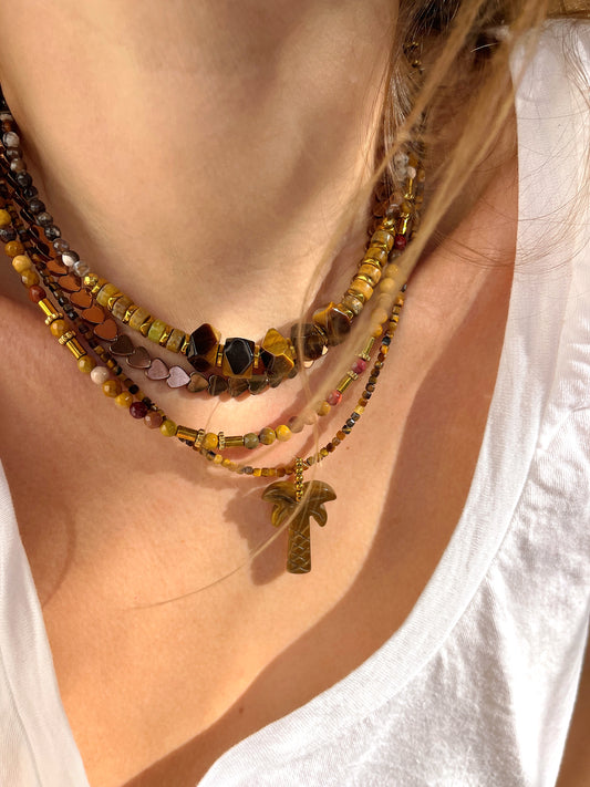 LOOK - PACOME Oeil de tigre, LOVE Cuivre, URBA Mokaïte, UNAÉ Oeil de tigre