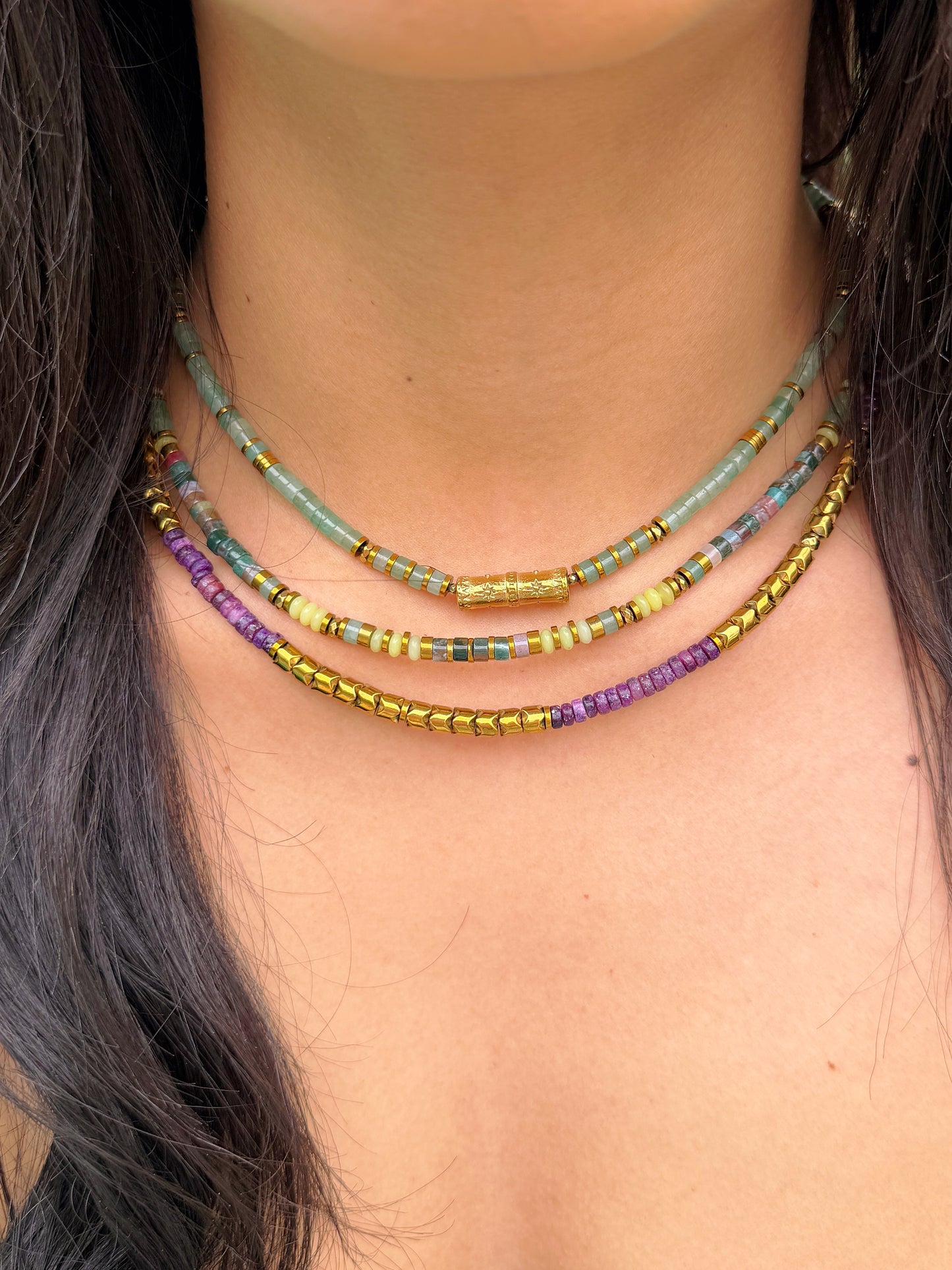 LOOK - SVEN Aventurine, SILAS Agate indienne, URIEL Lépidolite