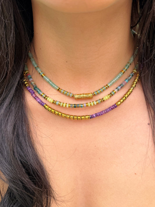 LOOK - SVEN Aventurine, SILAS Agate indienne, URIEL Lépidolite