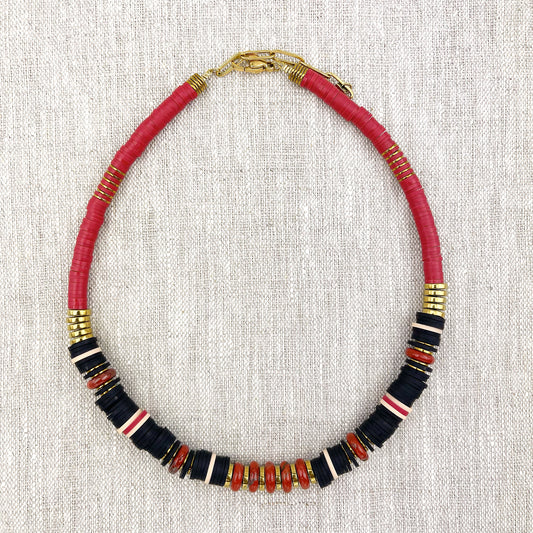 Collier MARCEL - carbone/ red