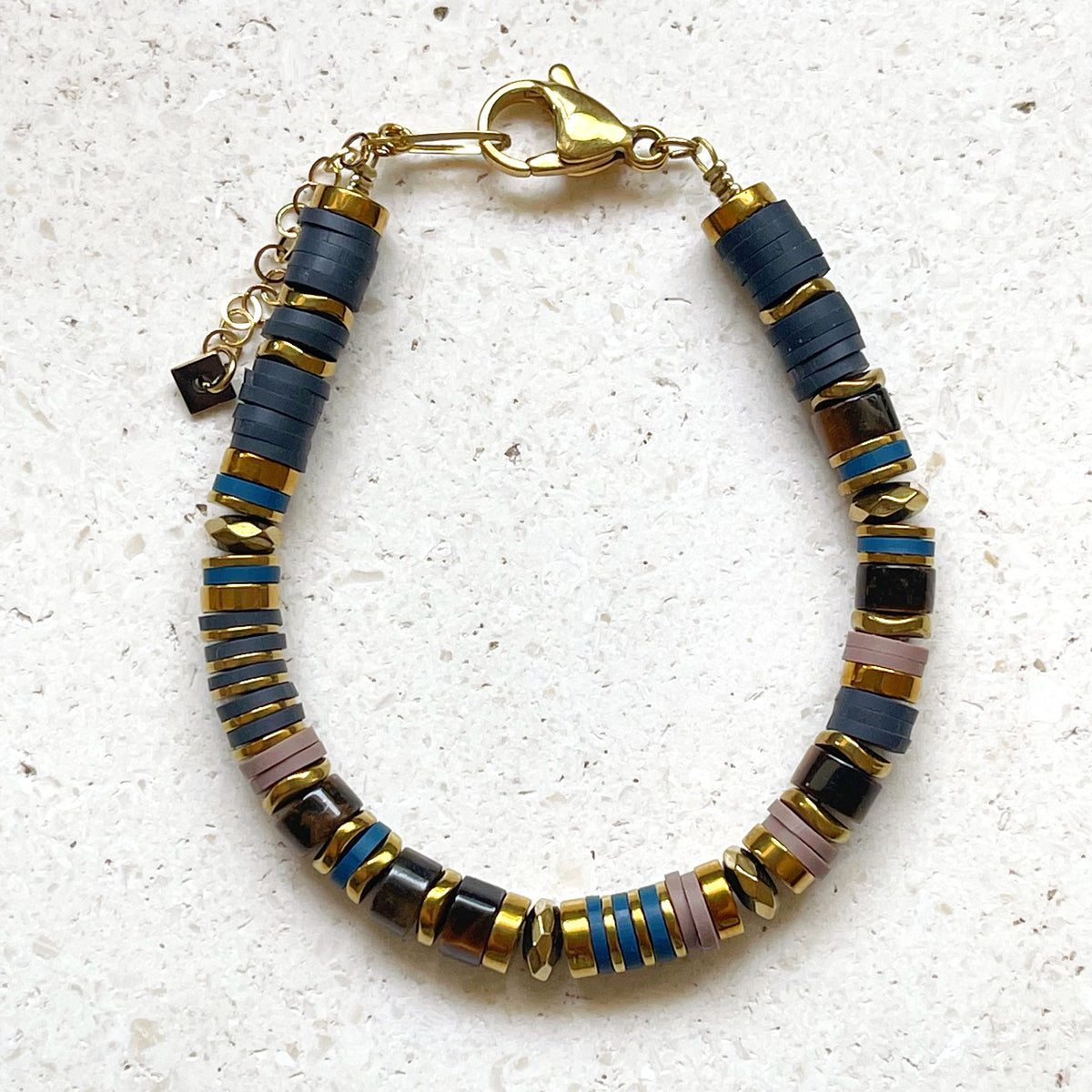 Bracelet LUNA - oeil de tigre cobalt