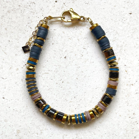 Bracelet LUNA - oeil de tigre cobalt