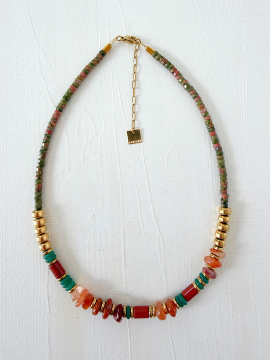 Collier VIGO - Jaspe rouge