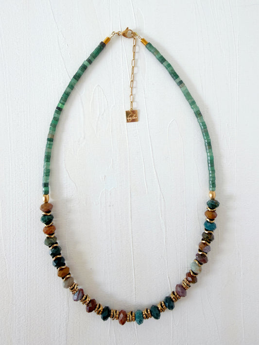 Collier VINICIO - Jaspe océan