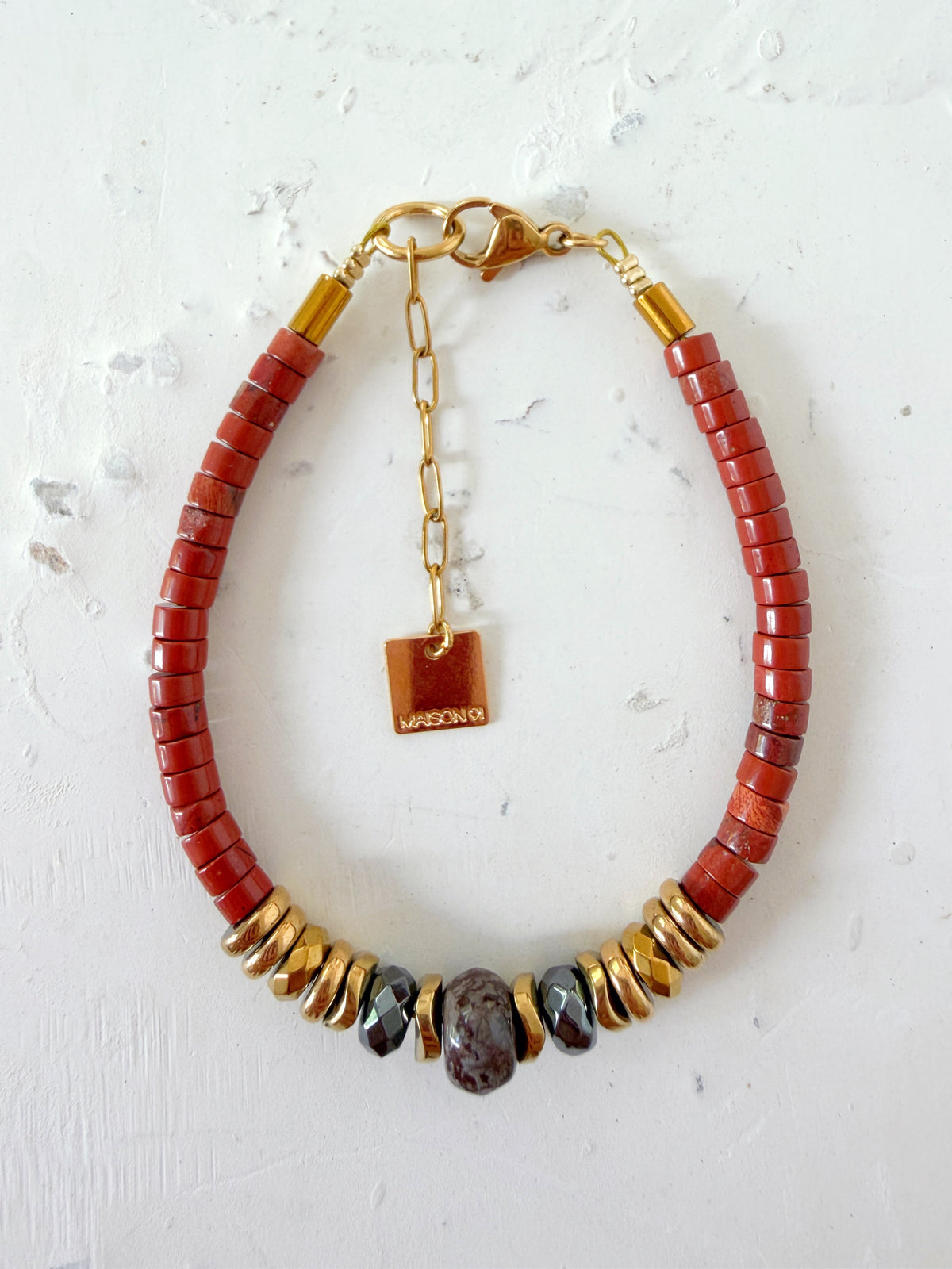 Bracelet JAJA - Jaspe rouge
