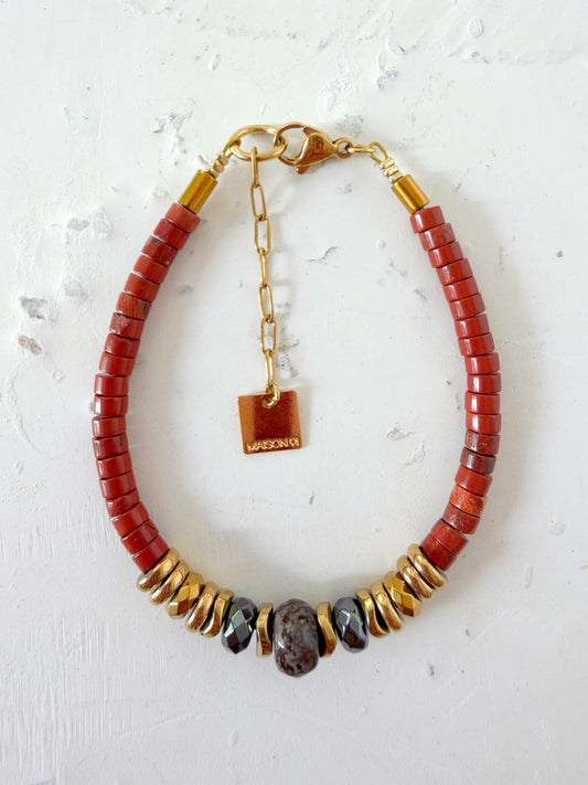 Bracelet JAJA - Jaspe rouge