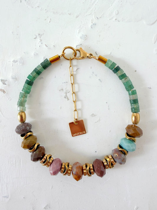 Bracelet VICTOIRE - Jaspe océan