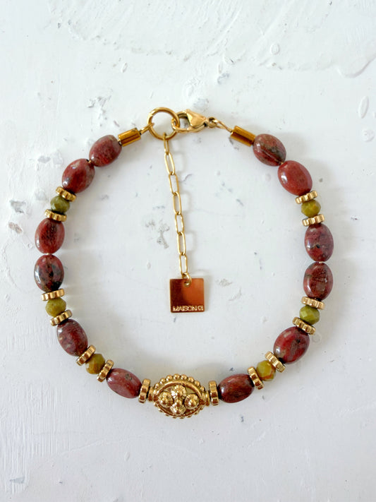 Bracelet TÉA - Jaspe rouge