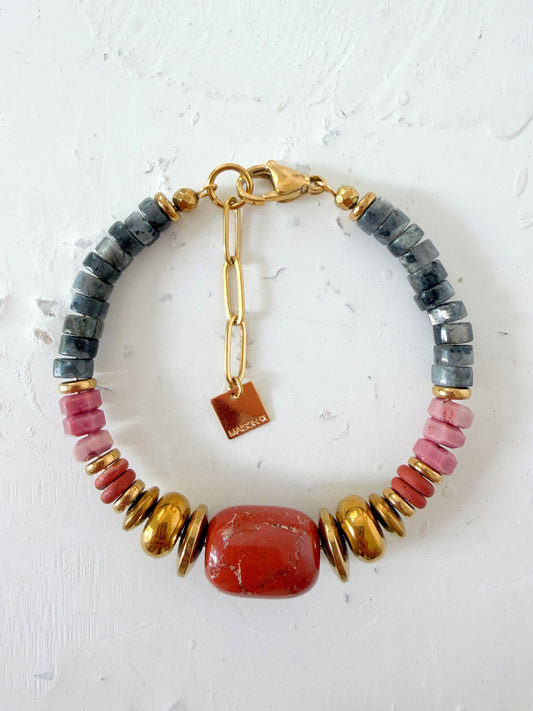Bracelet VIOLETTE - Jaspe rouge
