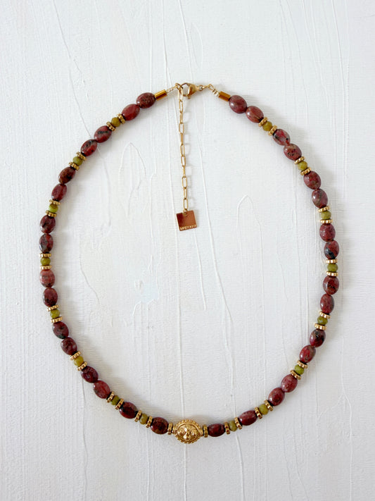 Collier TALINE - Jaspe rouge