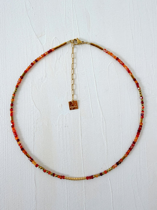 Collier VALTÉRI - Agate rouge