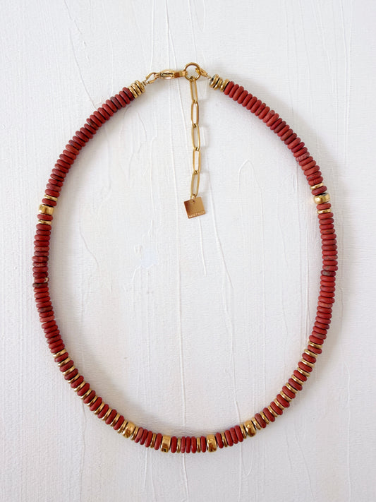 Collier VINNIO - Jaspe rouge