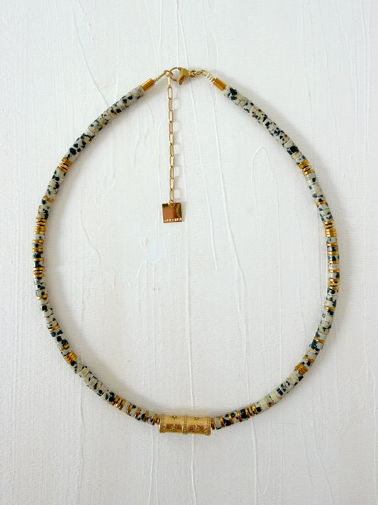 Collier SVEN - Jaspe dalmatien