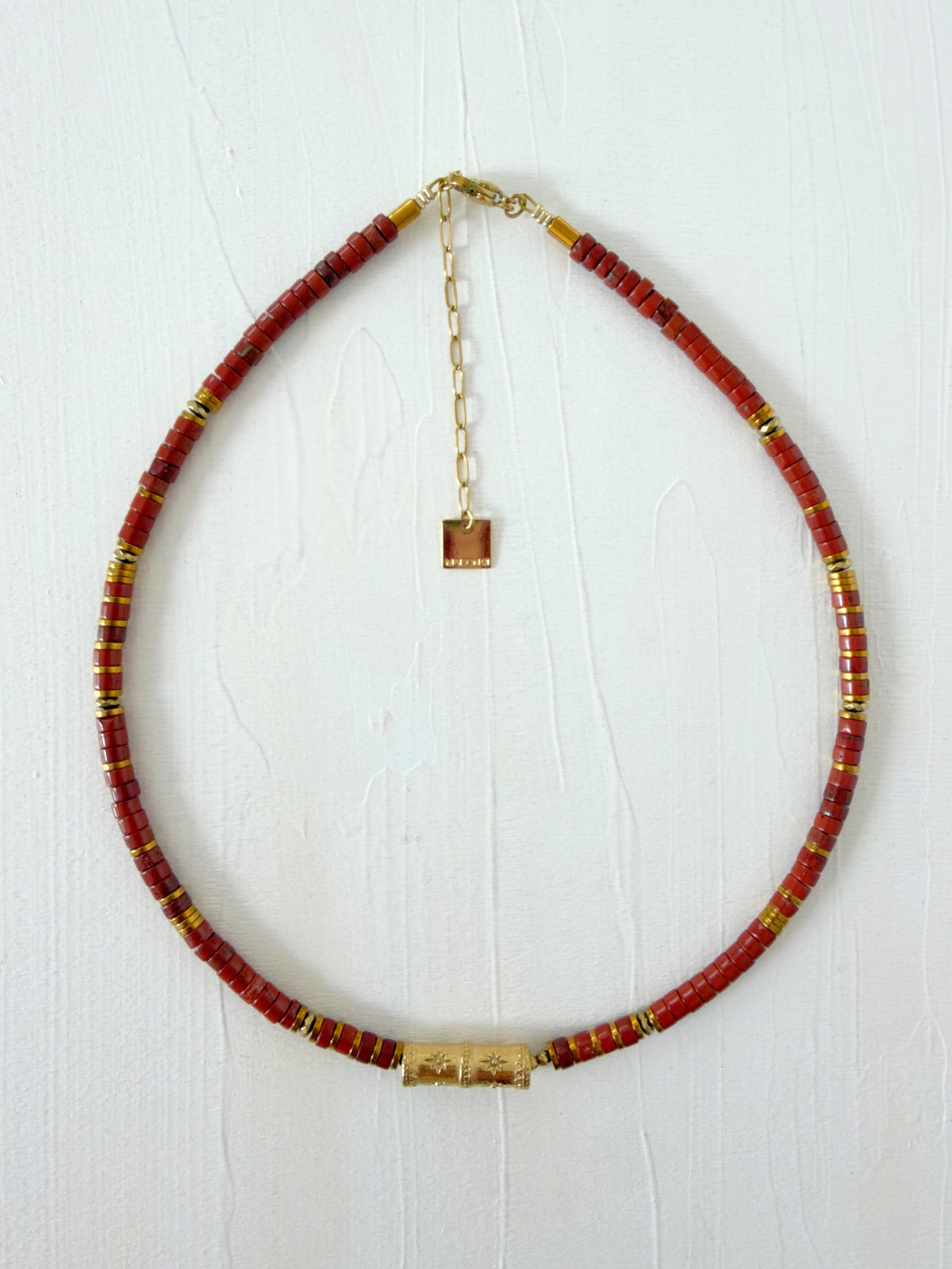 Collier SVEN - Jaspe rouge