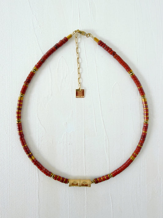 Collier SVEN - Jaspe rouge