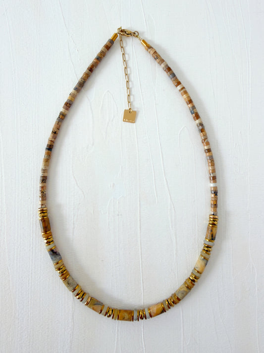 Collier VOLTAIRE - Agate dentelle