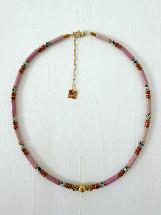 Collier VALDÈS - Rhodonite