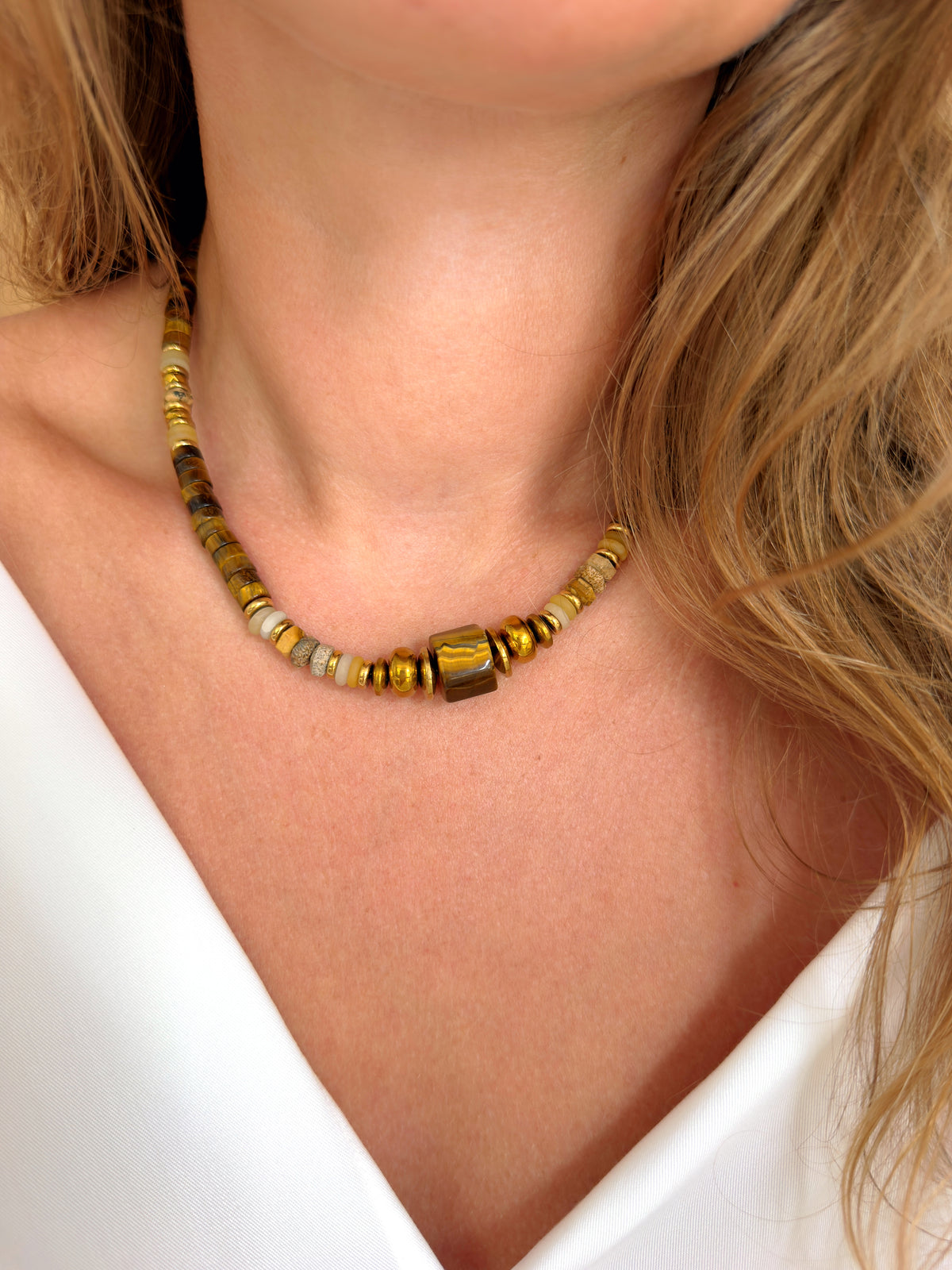 Collier VARO - Oeil de tigre