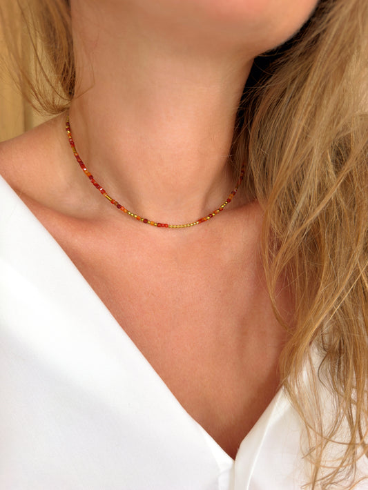 Collier VALTÉRI - Agate rouge