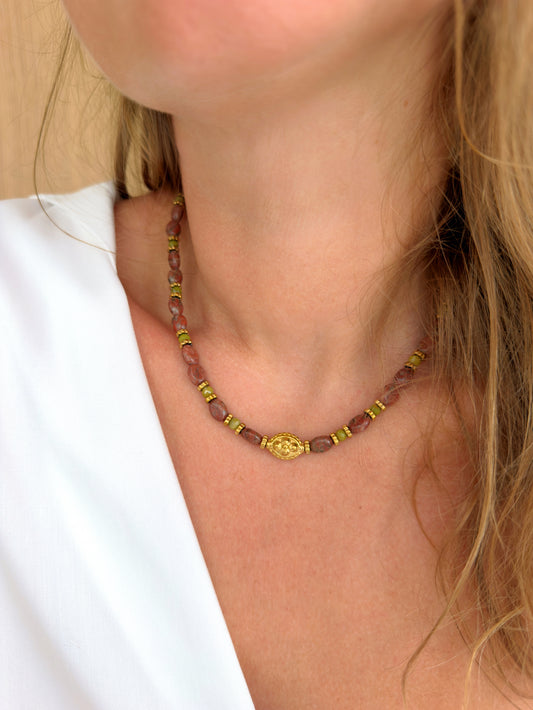 Collier TALINE - Jaspe rouge