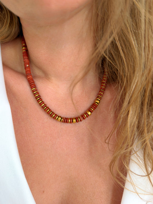 Collier VINNIO - Jaspe rouge