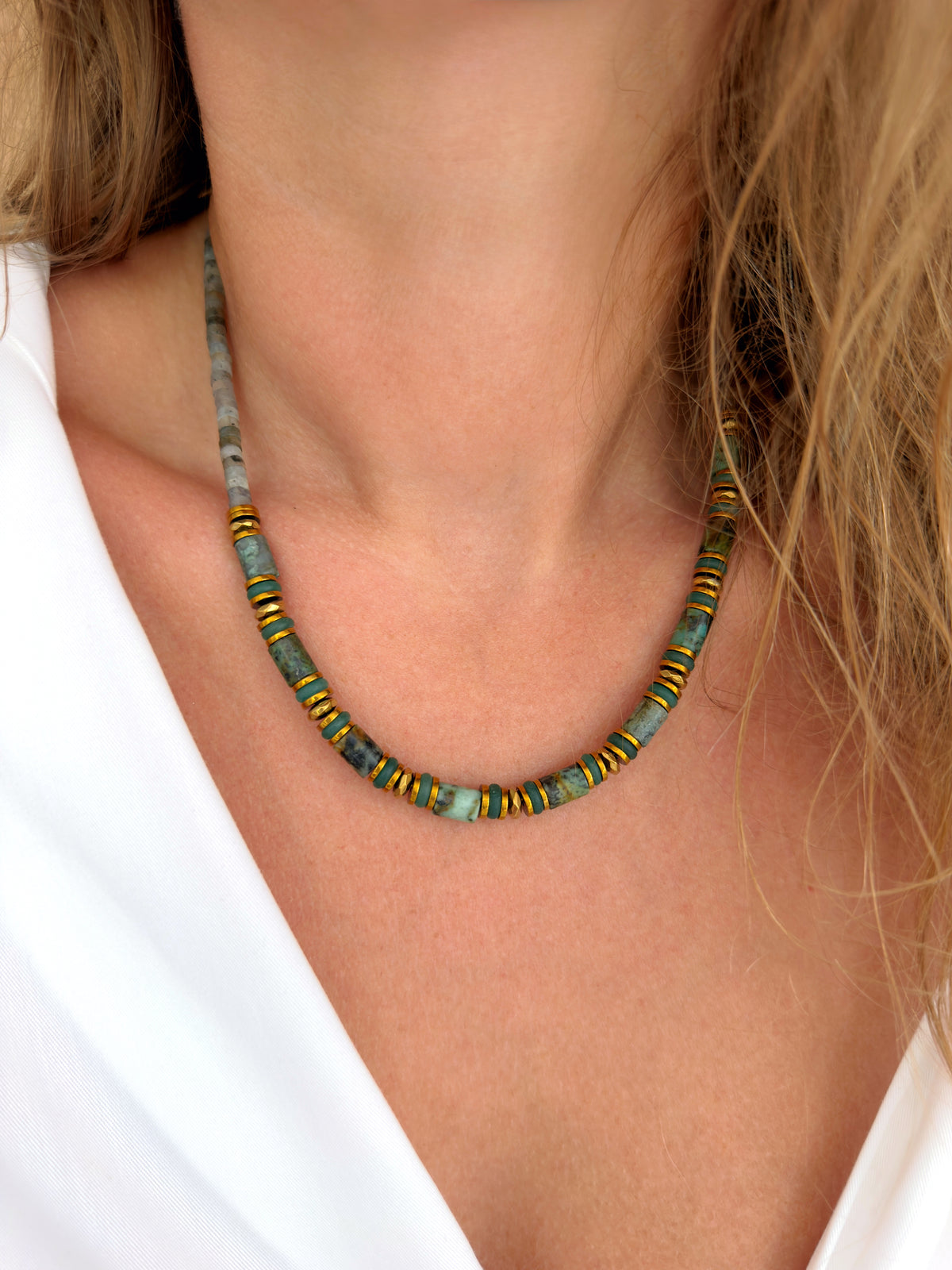 Collier VOLTAIRE - Turquoise africaine