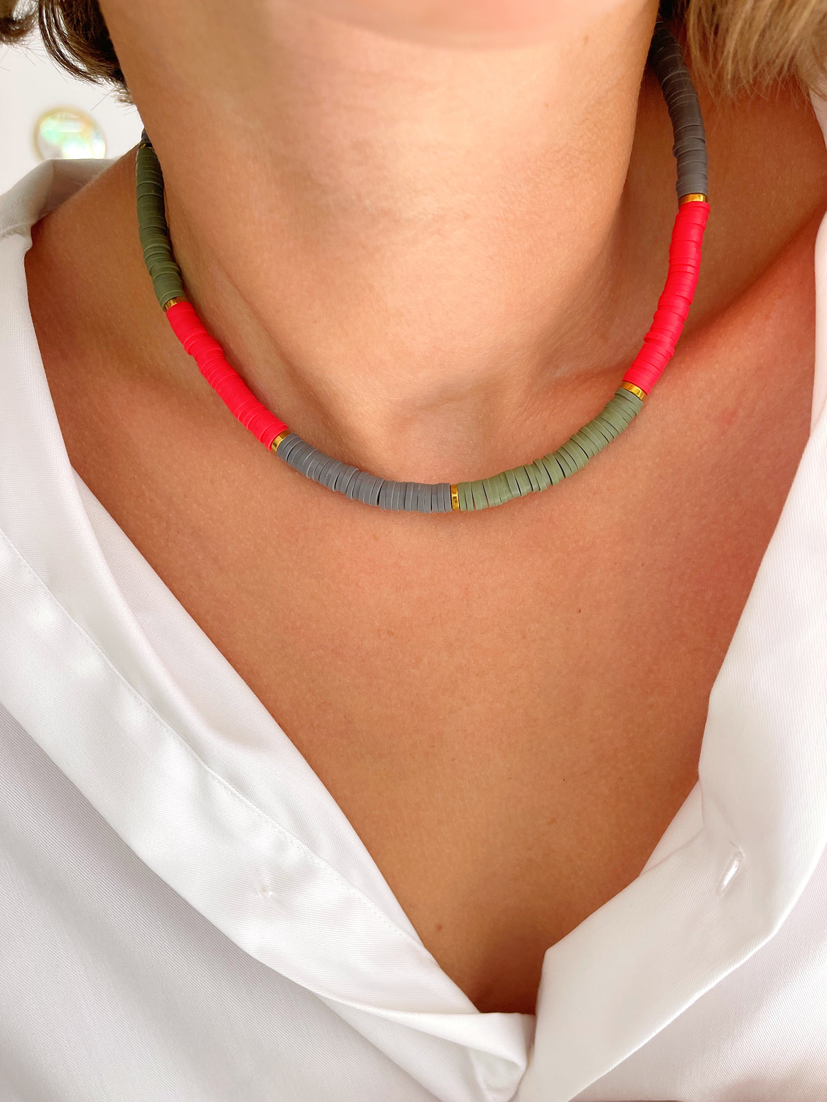 Collier ROMANE - gris/ kaki