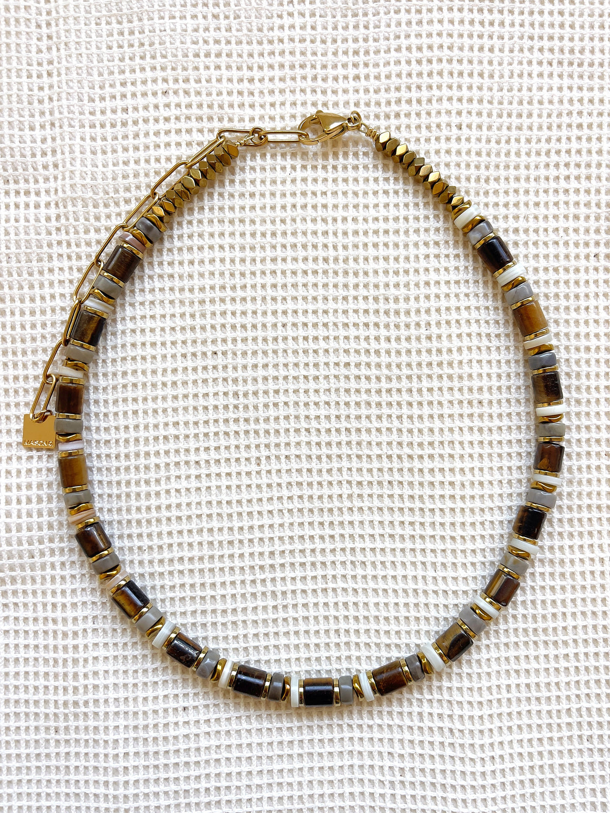 Collier RAVEN - oeil de tigre/ agate