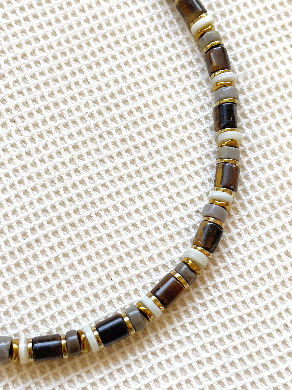 Collier RAVEN - oeil de tigre/ agate