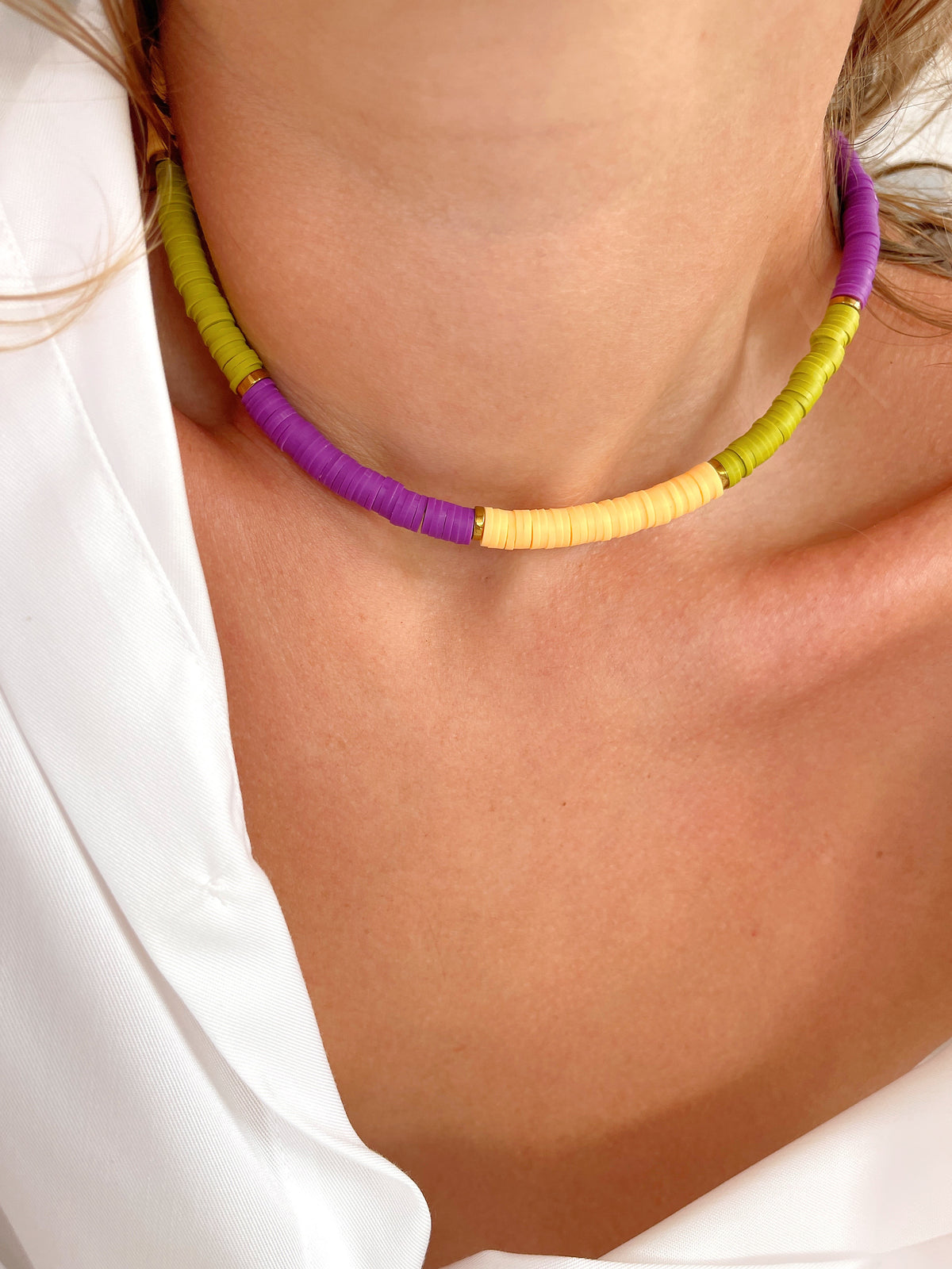 Collier ROMANE - mousse/ violet