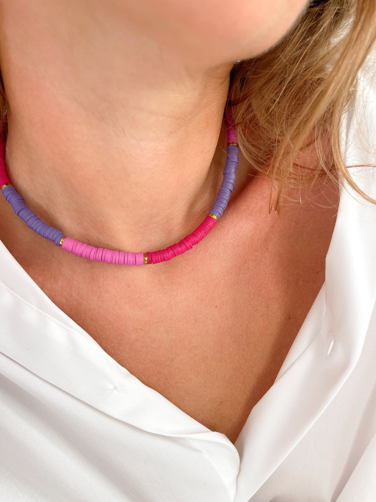 Collier ROMANE - purple/ fischia