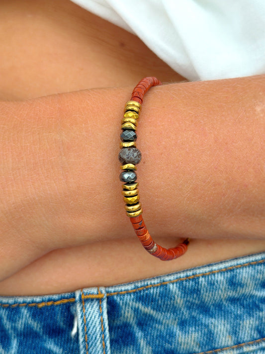 Bracelet JAJA - Jaspe rouge